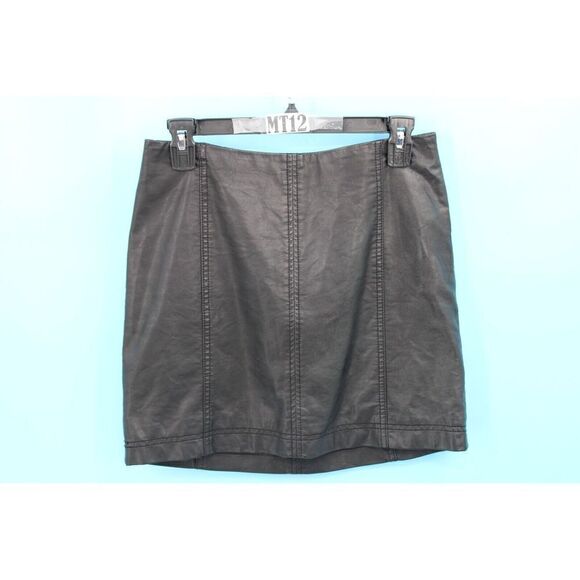 FREE PEOPLE WOMENS MODERN FEMME VEGAN OB583305 SKIRT MINI BLACK SIZE SMALL - Picture 1 of 4